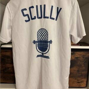 Scully White and Blue Men's Jersey with Microphone Design